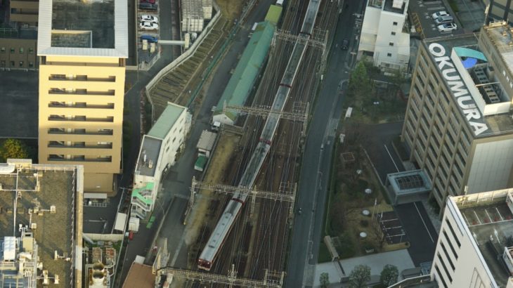 日本一高い「あべのハルカス」から見える電車を撮ってきた